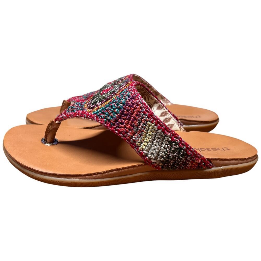 THE SAK Shana Thong Women Size 6 Sandals Crochet Multi Color Beachwear Dresses - Picture 2 of 12